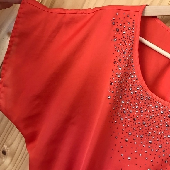 STUDIO Y coral studded tie waist tunic top size large - Picture 4 of 10